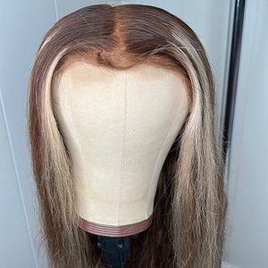 Highlight straight lace frontal wig